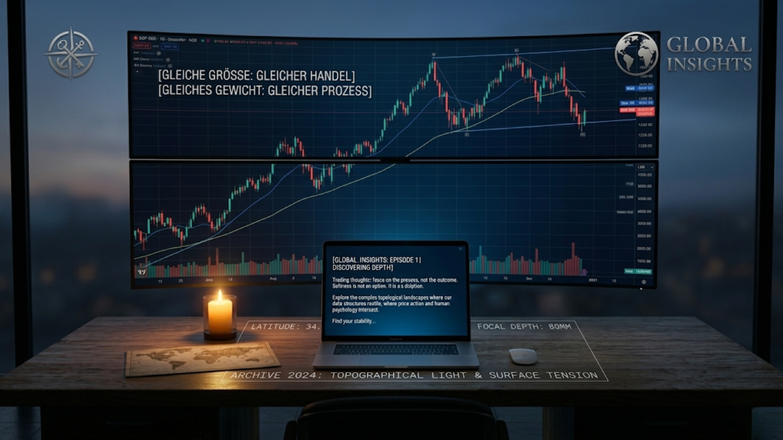 Between the Ticks — Trading psychology banner